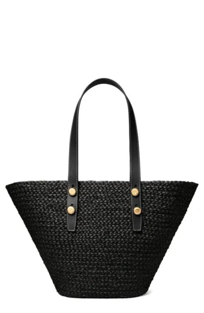 Tory Burch Small Romy Basket Tote In Black