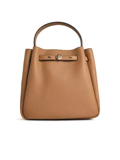 Tory Burch Small 'romy' Brown Lear Bucket Bag