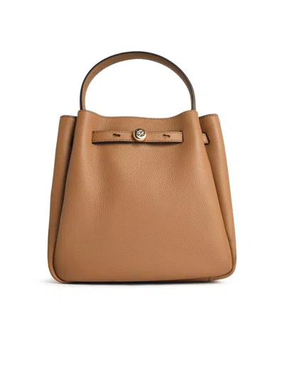 Tory Burch Small 'romy' Brown Leather Bucket Bag