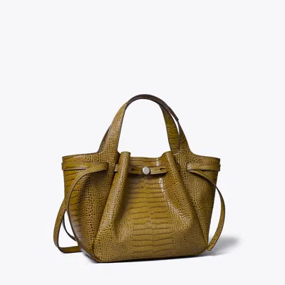 Tory Burch Small Romy Croc-embossed Tote In Brown