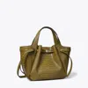 Tory Burch Small Romy Croc-embossed Tote In Brown