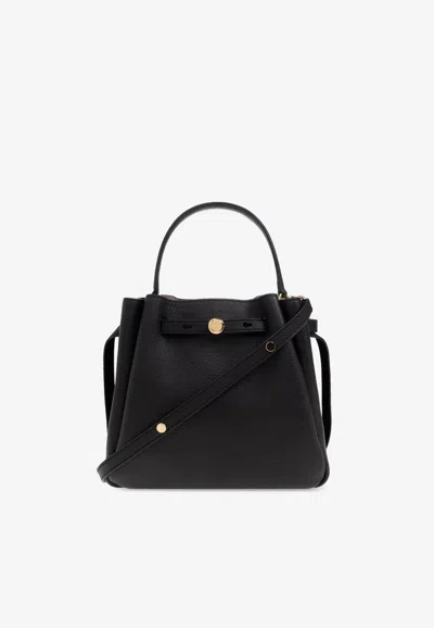 Tory Burch Small Romy Leather Bucket Bag In Black