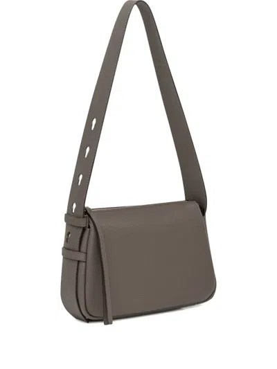 Tory Burch Small Romy Leather Shoulder Bag In Gray