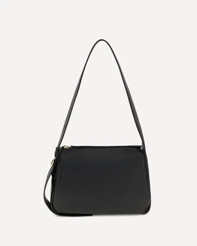 Tory Burch Small Romy Pebbled Leather Shoulder Bag In Black