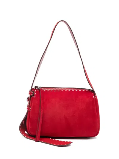 Tory Burch Small Romy Pick Stitch Tote Bag In Red