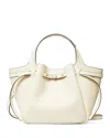 Tory Burch Romy Pebble Leather Satchel In Light Cream