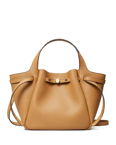 Tory Burch Romy Pebble Leather Satchel In Tiramisu