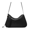 Tory Burch Pebble Leather Shoulder Bag With Adjustable Strap In Black