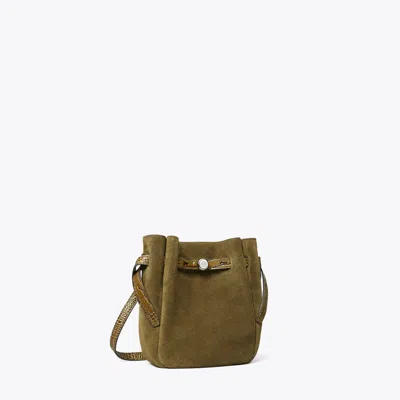 Tory Burch Small Romy Suede Crossbody In Green