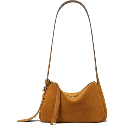 Tory Burch Small Romy Suede Shoulder Bag In Brown