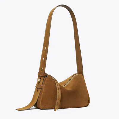 Tory Burch Small Romy Suede Shoulder Bag In Brown