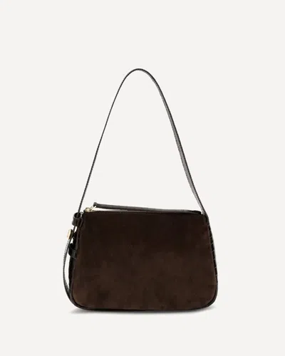 Tory Burch Small Romy Suede Shoulder Bag In Brown