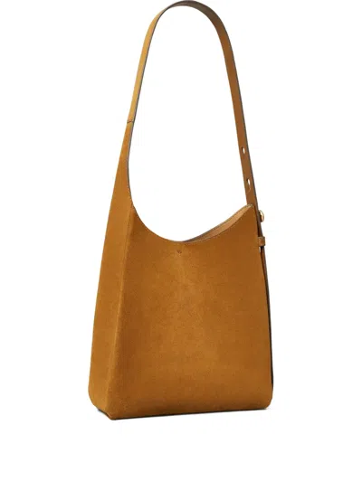 Tory Burch Small Romy Suede Tote Bag In Brown