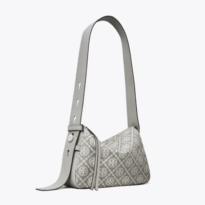 Tory Burch Small Romy T Monogram Shoulder Bag In Gray