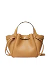 Tory Burch Romy Pebble Leather Satchel In Tiramisu