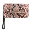 Tory Burch Small Snake-patterned Clutch In White