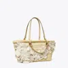Tory Burch Small Straw Embellished Tote