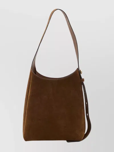 Tory Burch Small Suede Hobo Bag With Adjustable Handle In Brown