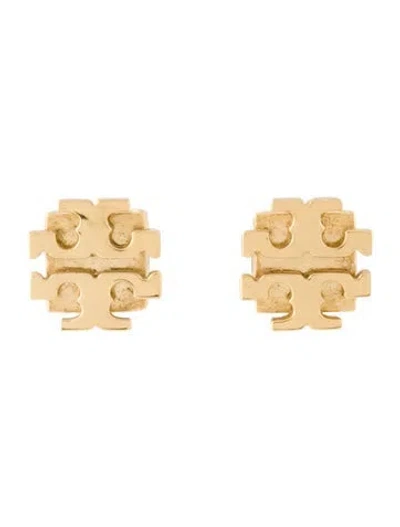 Pre-owned Tory Burch Small T Logo Stud Earrings In Multi