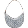 Tory Burch Small T Monogram Denim Balloon Bag In Blue