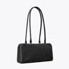 Tory Burch Small T Monogram Embellished Marshmallow Satchel In Black