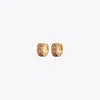 Tory Burch Small T Monogram Hoop Earring In Rose Gold/burgundy