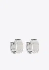Tory Burch Small T Monogram Hoop Earrings In Silver