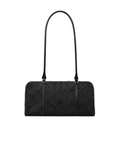 Tory Burch Small T Monogram Shoulder Bag In Black