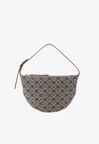 Tory Burch Small T Monogram Shoulder Bag In Blue
