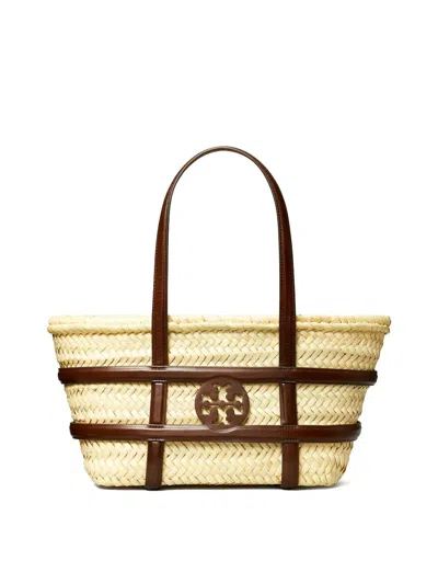 Tory Burch Small  Tote Bag In Raffia In Brown