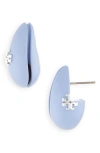 Tory Burch Small Wave Drop Earrings In Light Blue