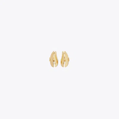 Tory Burch Small Wave Earring In Light Brass
