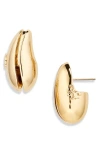 Tory Burch Small Wave Earrings In Light Brass