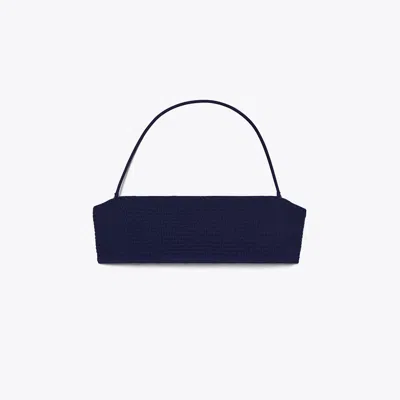 Tory Burch Smocked Bandeau Bikini Top In Medium Navy