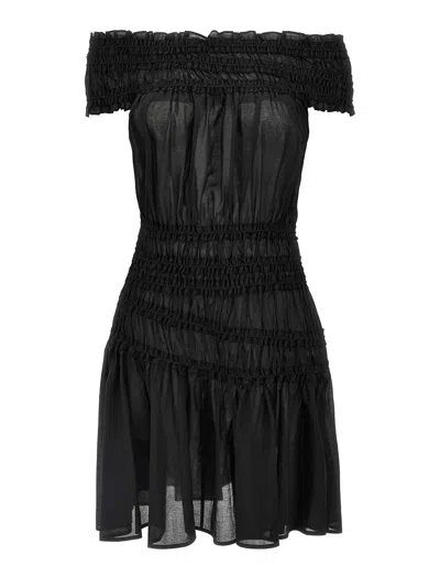 TORY BURCH SMOCKED COTTON DRESS