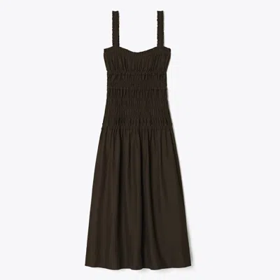 Tory Burch Smocked Dress In Brown