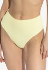 Tory Burch Smocked High-rise Bikini Bottom In Yellow