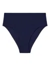 Tory Burch Smocked High-waist Bikini Bottom In Blue