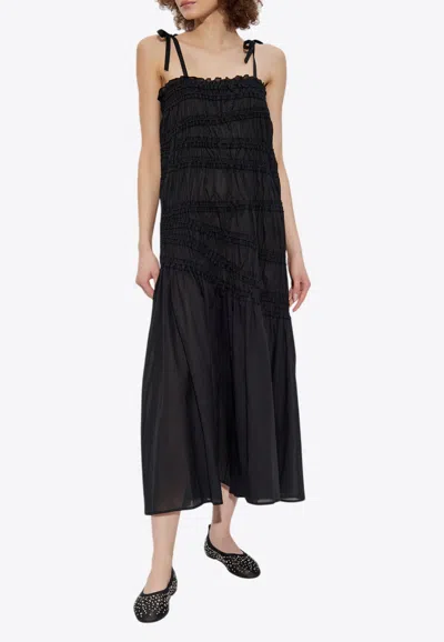 TORY BURCH SMOCKED MIDI DRESS