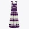Tory Burch Smocked Midi Dress In Deep Purple