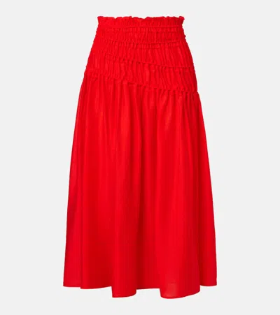 Tory Burch Smocked Midi Skirt