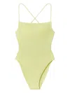 Tory Burch Smocked Swimsuit In Yellow