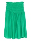 Tory Burch Smocked Viscose Skirt In Green
