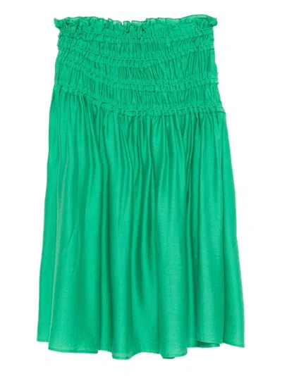 TORY BURCH SMOCKED VISCOSE SKIRT