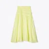 Tory Burch Smocked Viscose Skirt In Lumen