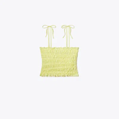 Tory Burch Smocked Viscose Top In Lumen