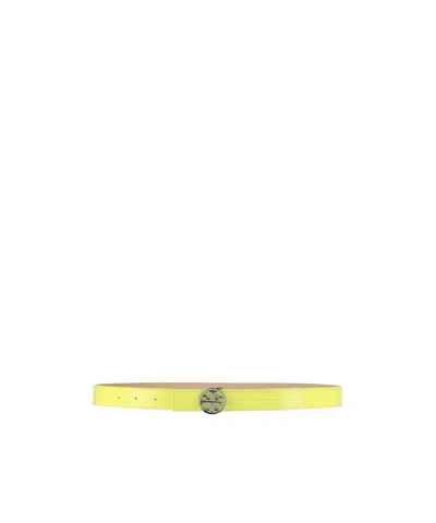 Tory Burch Smooth Leather Belt In Yellow