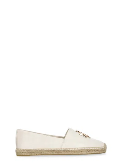 Tory Burch Smooth Leather Espadrillas In White