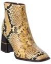 Tory Burch Snake-embossed Leather Bootie In Brown