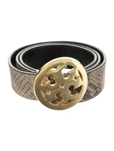 Pre-owned Tory Burch Snakeskin Belt In Brown